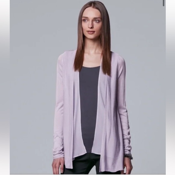 🎁 NWT Simply Vera Vera Wang Chiffon Flyaway Cardigan Womens Medium - Picture 9 of 9